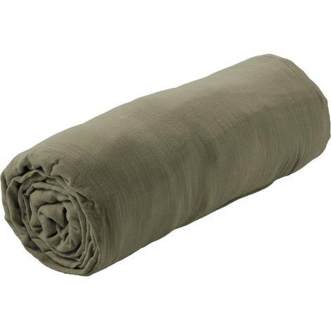 OUREA - Drap Housse 180x200cm Gaze de Coton Romarin (1/3)
