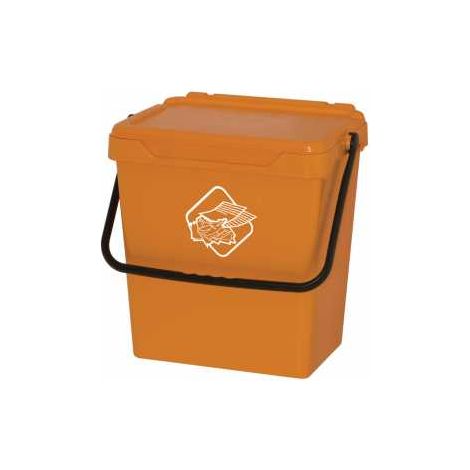Bucket in polipropilene con manico e coperchio giallo, 30 Lt. 400x305x390 mm
