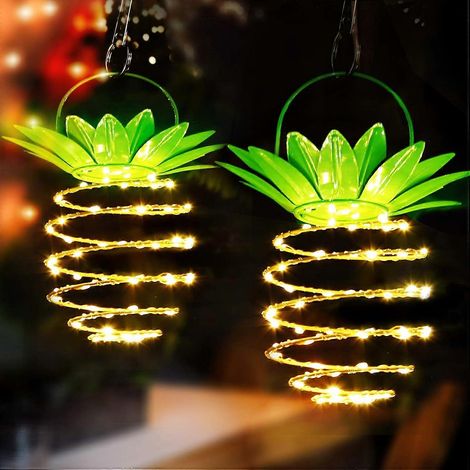 Solar Lanterne, Solarleuchten Garten Solarlampe Schnurlicht im Freien 60 LED hngende Ananas Solarleuchte IP65 Imprgniern Dekorative Solarlaternen im Fr