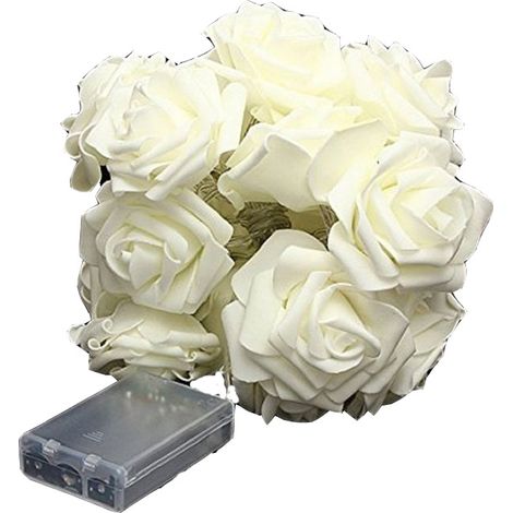 Guirlande Lumineuse Rose - 20 LED Blanc Chaud - Câble Transparent - Fonctionne sur Piles AA - 1,9 m - 1 pièce (1/5)