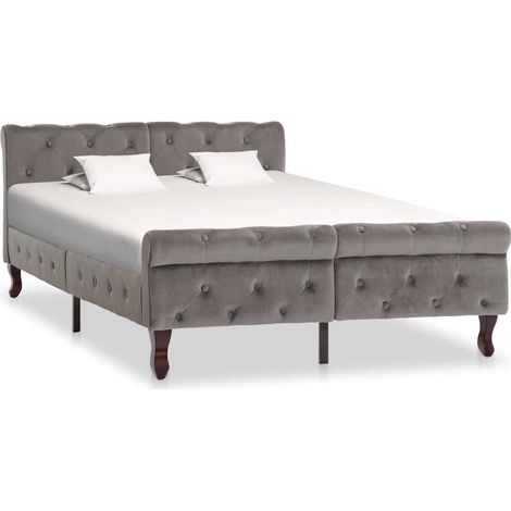vidaXL Cadre de lit sans matelas gris velours 120x200 cm (1/5)