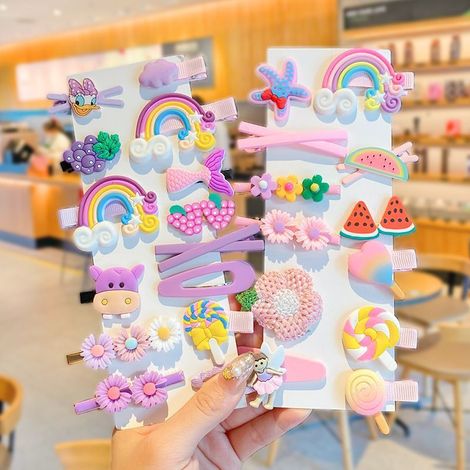 Juego de 28 pinzas para el cabello de bebé niña, accesorios coloridos y adorables Multicolor (1/5)
