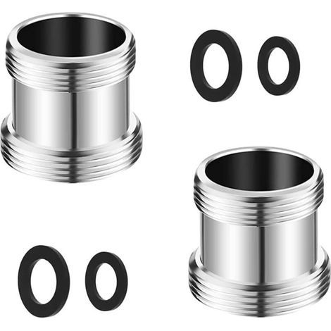 2-Piece Male-to-Male Tap Adapter 22/24 mm, 22 mm Male to Male NPT Thread, Suitable for Kitchen Water Filter Aerator (1/4)