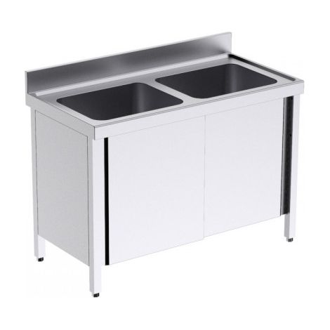 Plonge Professionnelle en Inox Gamme 700 avec Portes - Distform