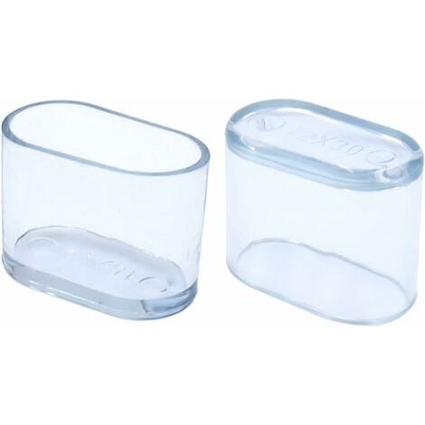 Lot de 20 Embouts de Pieds de Chaise ovales Transparents en PVC Souple pour Pieds de Chaise et de Table 15 x 30 mm (1,5 x 3,0 cm) (1/5)