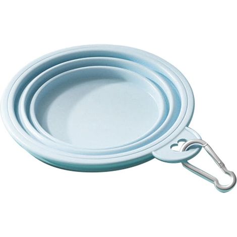Gamelle Pliable Chien - Silicone Alimentaire - Avec Mousqueton - Pour Randonnée Parc Voyage - 1 Pièce (1/5)
