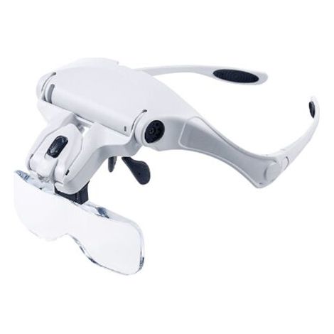 Green Mobility-Lunettes loupe avec lumière mains libres, bandeau lupen avec 2 lumières LED pour loisirs, lecture,  5 objectifs interchangeables (1,0 x à 3,5 X) (1/4)