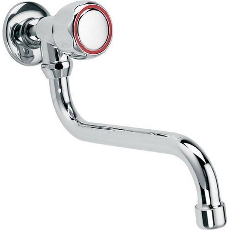 Grifo de lavabo estándar de pared, cromado (1/2)