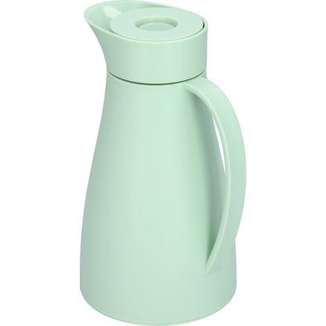 Bouilloire isotherme avec couvercle et doublure en verre, 1000 ml, double paroi isolante, pour café, thé et autres boissons, verte (1/5)