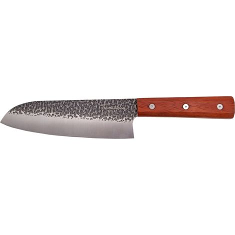 Messer de Küche Tramuntana Modell CF31 Santoku Klinge de Stahl de Stahl de 420 gespannt de 19,5 cm, Griff de Holz de Palisander, mit Box de Präsentation. Artikel deof importieren.