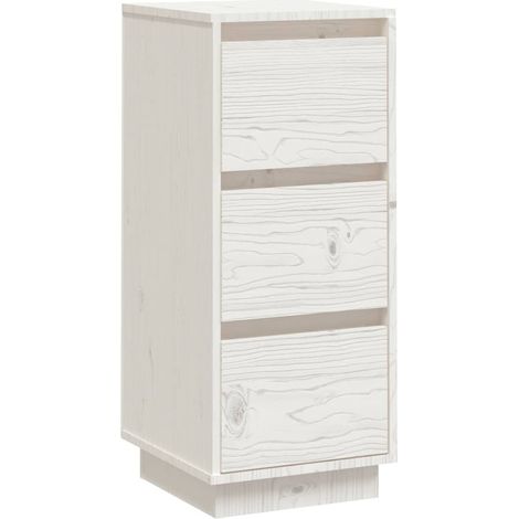Aparador cómoda mueble de almacenaje organizador cocina salón 32 x 34 x 75 cm madera maciza de pino blanco 020030229