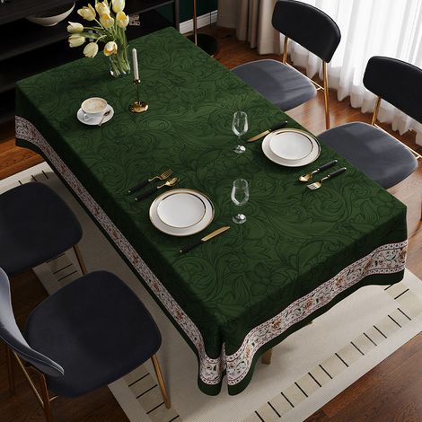 Nappe Américaine Rétro Rose Manor - Imprimé Floral, PVC Imperméable et Résistant à la Chaleur, 110x160cm (1/3)