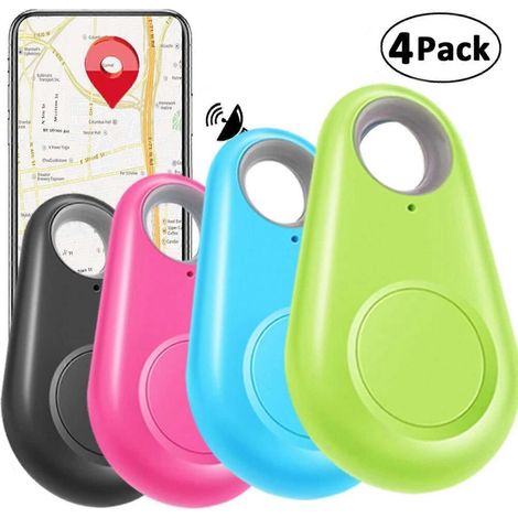Kit comprenant 4 traceurs GPS intelligents pour clés, alarme anti-perte, compatible avec les enfants, les animaux domestiques et les voitures. (1/5)