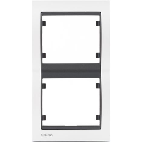 SIEMENS Plaque Double Verticale Métal Perle Blanc (1/2)