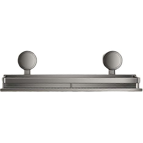 Support de salle de bain à ventouses adhésives sans perçage, étagère de salle de bain, porte-toilettes suspendu en aluminium, organisateur de salle de bain à fixer au mur (1/5)