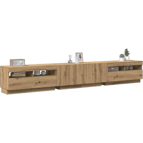 vidaXL Mobile Porta TV con LED Artigianale 260x35x40 cm