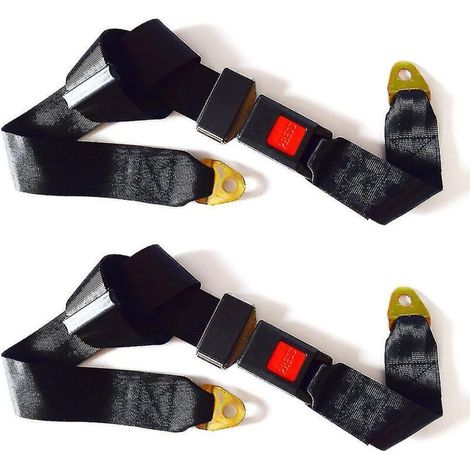 Paquet de 2 ceintures de sécurité universelles réglables, Kit de harnais de sécurité réglable à 2 points, ceinture de sécurité abdominale simple et Double (1/5)
