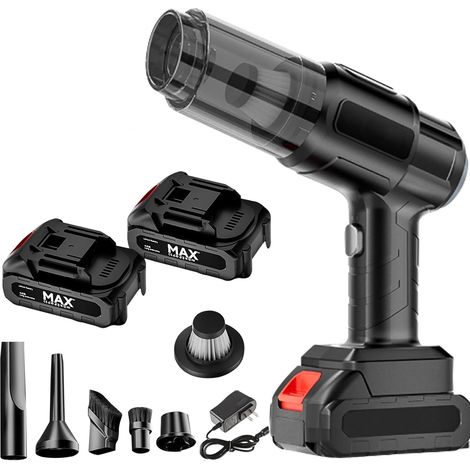 Aspirateur à Main sans Fil Portable avec 2 Batteries, aspirateur de Voiture, Mini souffleur électrique pour Voiture, Aspiration, soufflage, brossage, Pompes 4 in 1 (1/5)