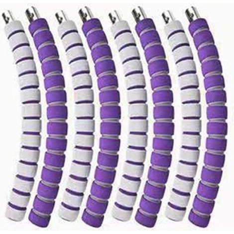 Anneau de musculation abdominal lesté en acier inoxydable avec éponge amovible, à serrage rapide, pour l'entraînement sportif, 6 sections, violet-gris (1/5)