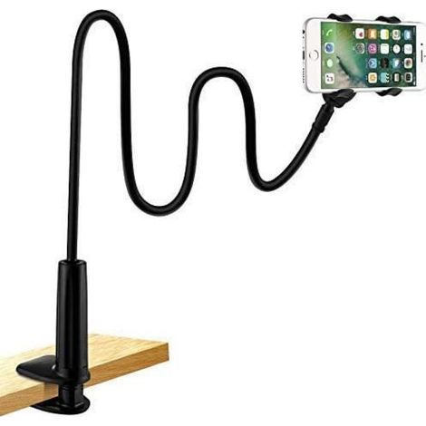 Support de Tablette - Bras Extensible 100 cm - Pliable et Réglable - Clip Antidérapant - Noir
