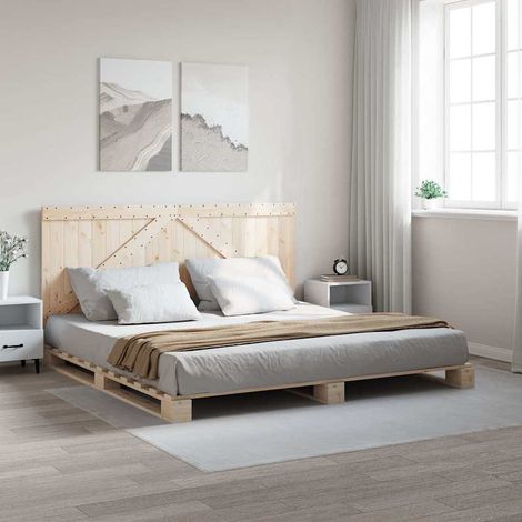 vidaXL Cadre de lit sans matelas avec tête de lit 200x200 cm (1/5)