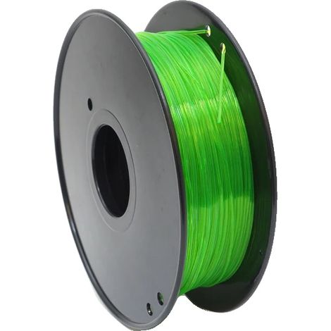 Filamento para impresora 3D, TPU flexible, de alta calidad, verde transparente. (1/2)