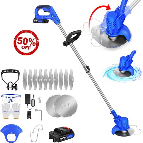 Débroussailleuse électrique 21V Débroussailleuse de jardin Trimmer W/ Li-Ion Batterie