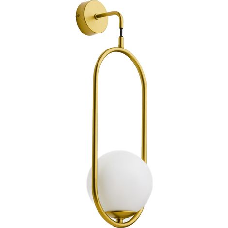 Applique IGON oro con sfera vetro bianco E14 Jupiter (1/5)