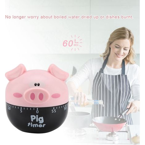 Mignon Minuteur de Cuisson Mécanique en Forme de Cochon Cartoon pour Préparations (1/5)