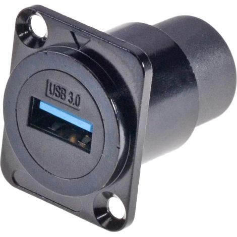 Coupleur USB 3.0 étanche Connecteur, D-type Châssis de câble en ligne Prise de panneau femelle à femelle, IP65 Passerelle à travers le bord (1/5)