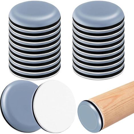 20Pièces Patins en Téflon Autocollants(Ronds) Ø40mm Patins de Meubles Auto-adhésives PTFE Patins Glisseurs pour Meubles pour Protection Efficace de parquet, carrelage, stratifié(Ronds,40mm) (1/5)