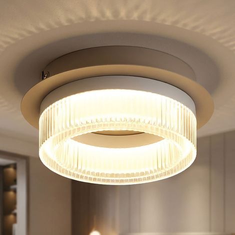 Deckenleuchte LED Deckenlampe Wohnzimmerleuchte sandfarben Esszimmerleuchte, Metall, 500lm 8W 3000K, DxH 16x7 cm