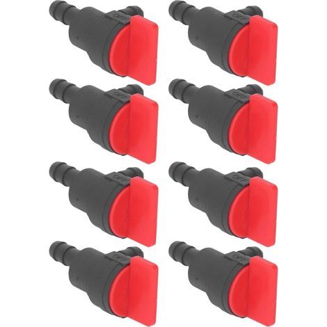 Vanne de Coupure de Carburant 8 Pièces 1/4in Vanne D'arrêt à 90 Degrés Vanne de Gaz Droite pour Stens pour Oregon pour MTD pour Cub Cadet (1/5)