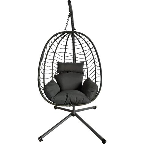 Signes Grimalt Silla De Suelo Muebles Silla Colgante Mueble Auxiliar Negro 90x110x60cm 35021 (1/3)