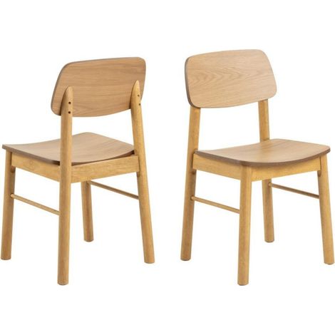 Chaises de salle à manger en bois naturel (lot de 2) - IZIA (1/5)