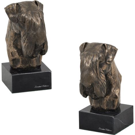 Schnauzer, Schnauzer II - estatuilla de perro, busto sobre una base de piedra, escultura, trofeo para una exposición canina de Art-Dog (1/5)
