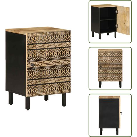 Badschrank 38x33,5x58 cm Massivholz Mango - Badschrank - Badschränke - Badezimmerschrank - Badezimmerschränke (1/5)