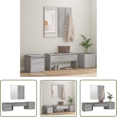 Furniture Limited - Ensemble de meubles de couloir Sonoma gris (1/5)