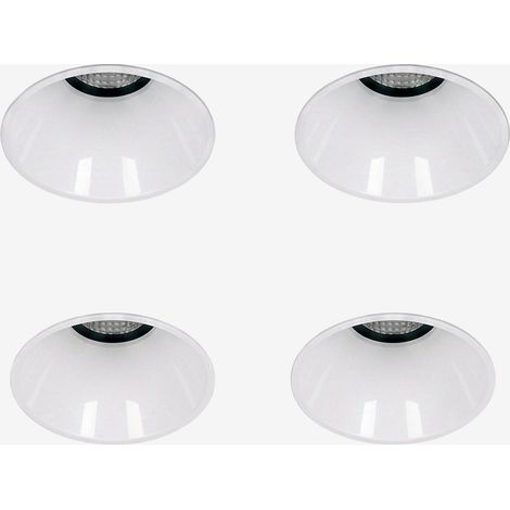 Pack de 4 downlights LED empotrables sin marcos trimless redondos Ø5,3 cm en aluminio Luisiana SKLUM (1/5)