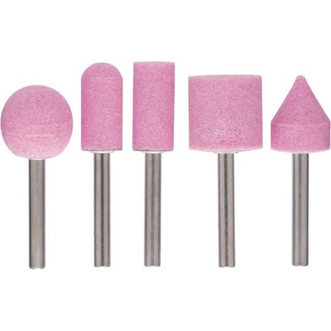 Tête de ponçage en métal poli corindon rouge petit ensemble de tête de meulage, 6mm tige cylindrique Firestone Mass meuleuse électrique meuleuse tête de meulage (1/5)