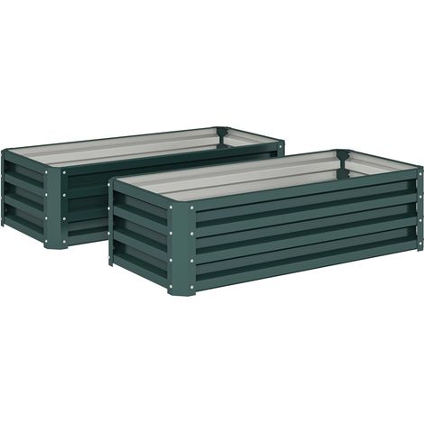 Hochbeet-Set, Metall, offener Boden, 110 x 50 x 30 cm