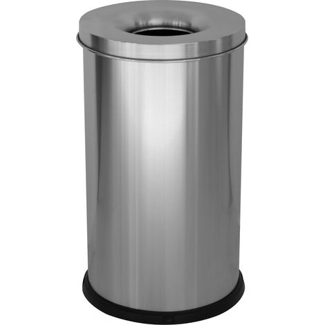 Pattumiera Gettacarte Ø31xh60 cm Autoestinguente in Acciaio Inox Argento (1/2)