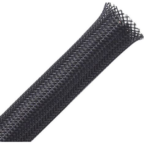 Funda trenzada extensible de 6 mm a 7 m, cubierta para cables, protección para cables adecuada para cables y alambres de automóviles, Negra (1/4)