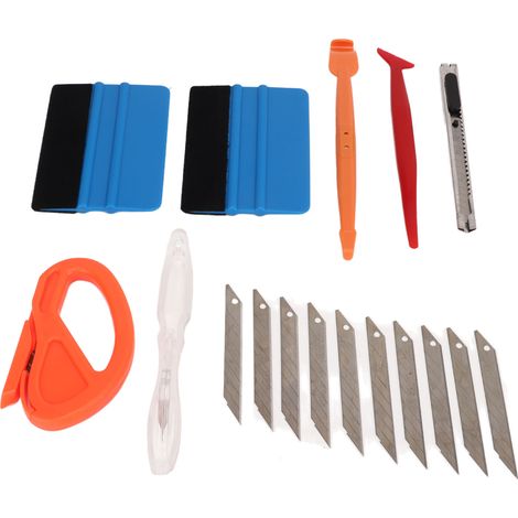 Lot de 8 raclette film vinyle auto outil de pose vitre protection découpe (1/5)