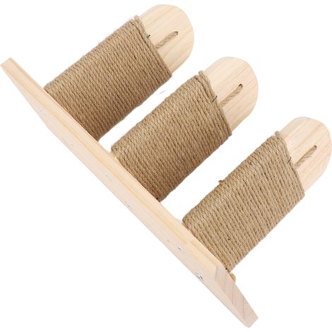 Étagère murale pour chat en bois de pin, structure stable, gain de place, 3 marches, idéale pour la maison ou un appartement. (1/5)