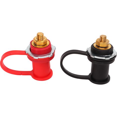 2 bornes traversée panneau batterie 250A rouge noir passthru 10mm étrier laiton pour voiture bateau camping-car (1/5)