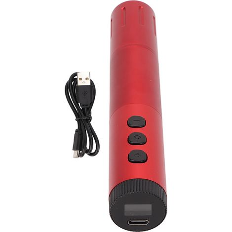 Stylo tatouage sans fil USB, moteur puissant, rotatif léger, machine à tatouer rouge 1200mAh pour artistes. (1/5)
