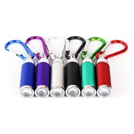 Lot de 6 mini lampes de poche porte-clés en aluminium, 6 couleurs, lampe portable LED petite pour l'école, l'extérieur, la chasse, la randonnée, urgence (1/4)