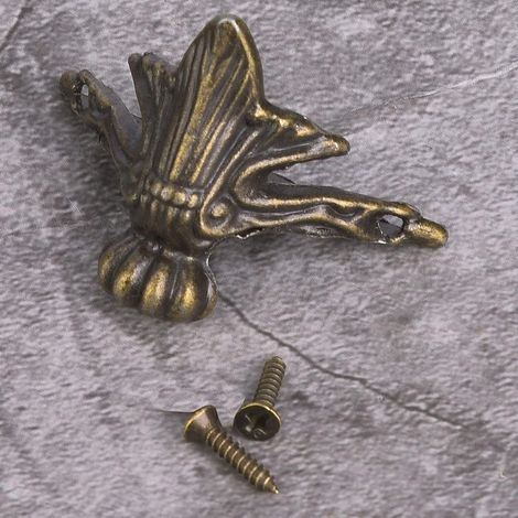 10 pieds de meubles vintage, pieds décoratifs, pieds de tiroir, pieds de tiroir en alliage de zinc, pieds de tiroir en bois, quincaillerie pour pieds de meubles, protecteur d'angle de jambe en laiton (1/5)
