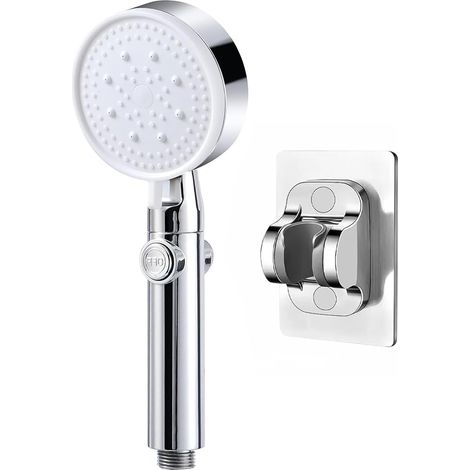Cabezal de ducha de alta presión y ahorro de agua con 6 tipos de chorro para baño y spa, cabezal de ducha antical con soporte antivibración, cabezal de ducha a presión con masaje (1/5)